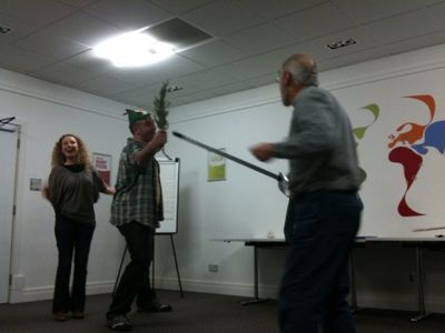 Robin and the Sheriff fight over Marian
 Photo